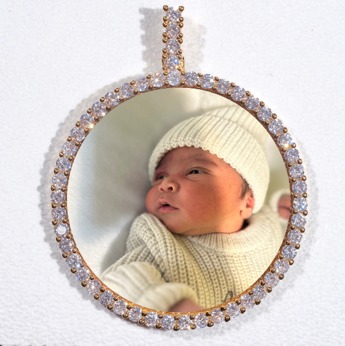 LARGE 3D CIRCLE CUSTOM PICTURE PENDANT