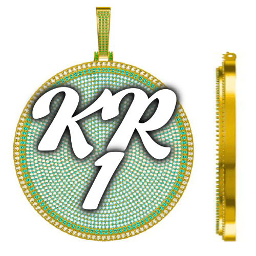 CUSTOM LETTER NECKLACE 3D BIG DISC