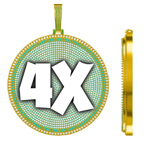 CUSTOM LETTER NECKLACE 3D BIG DISC