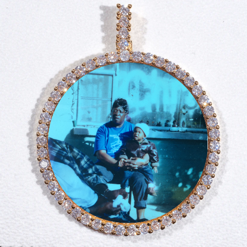 LARGE 3D CIRCLE CUSTOM PICTURE PENDANT