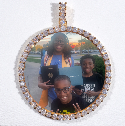 LARGE 3D CIRCLE CUSTOM PICTURE PENDANT