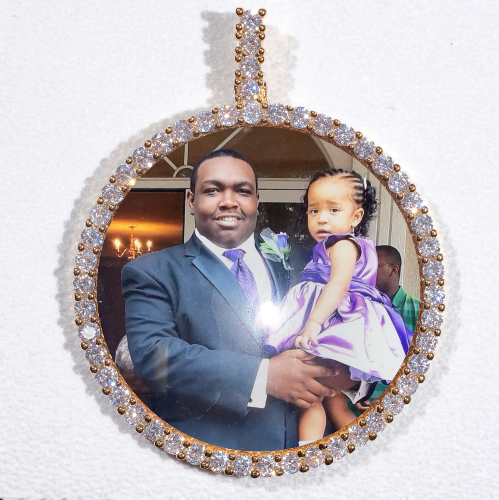 LARGE 3D CIRCLE CUSTOM PICTURE PENDANT