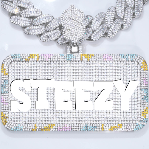 CUSTOM LETTER NECKLACE 3D COLORFUL SQUARE