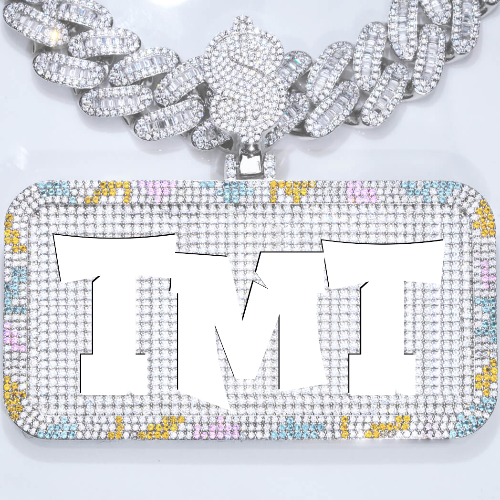 CUSTOM LETTER NECKLACE 3D COLORFUL SQUARE