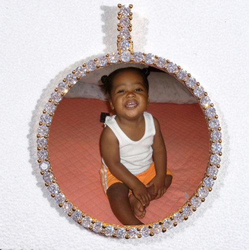 LARGE 3D CIRCLE CUSTOM PICTURE PENDANT