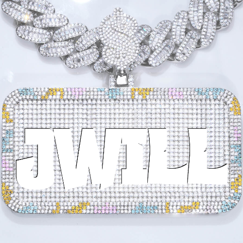 CUSTOM LETTER NECKLACE 3D COLORFUL SQUARE