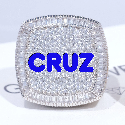 CUSTOM LETTER 3D ICED RING