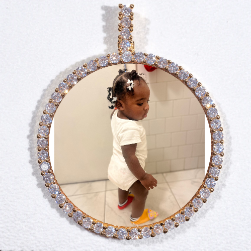 LARGE 3D CIRCLE CUSTOM PICTURE PENDANT