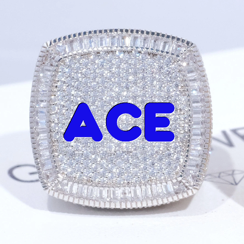 CUSTOM LETTER 3D ICED RING