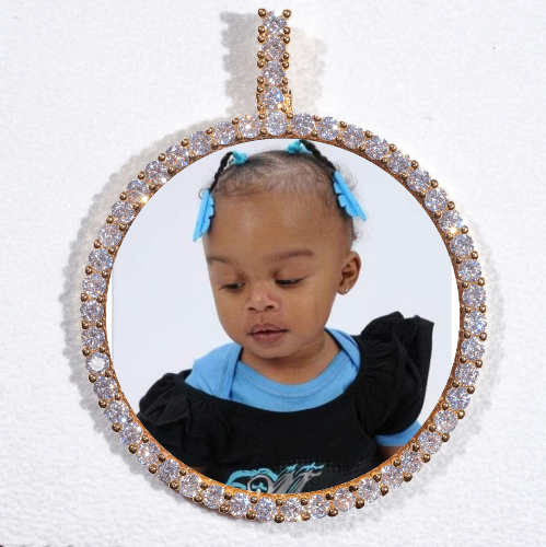 LARGE 3D CIRCLE CUSTOM PICTURE PENDANT