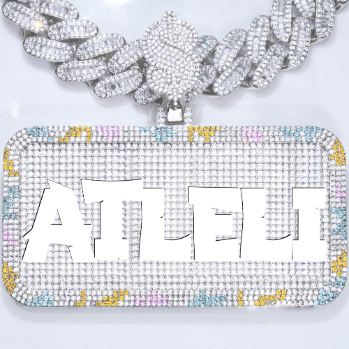 CUSTOM LETTER NECKLACE 3D COLORFUL SQUARE