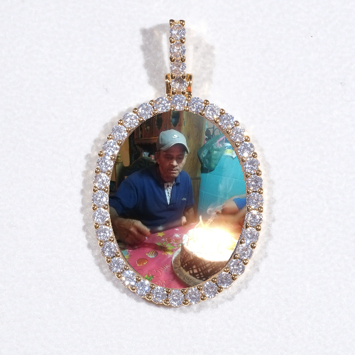 3D Oval Custom Picture Pendant