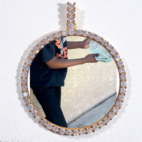 LARGE 3D CIRCLE CUSTOM PICTURE PENDANT