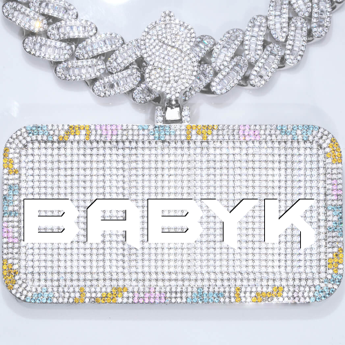 CUSTOM LETTER NECKLACE 3D COLORFUL SQUARE