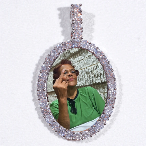 Large 3D Oval Custom Picture Pendant
