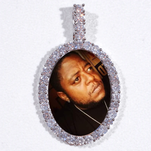 Large 3D Oval Custom Picture Pendant