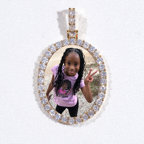 3D Oval Custom Picture Pendant
