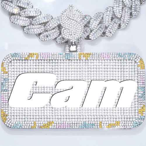 CUSTOM LETTER NECKLACE 3D COLORFUL SQUARE