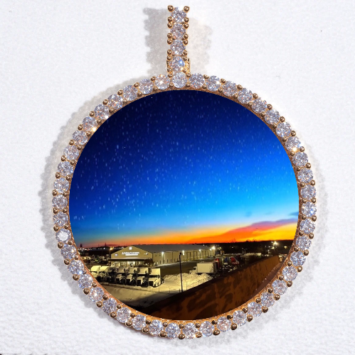 LARGE 3D CIRCLE CUSTOM PICTURE PENDANT