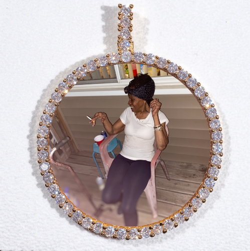 LARGE 3D CIRCLE CUSTOM PICTURE PENDANT