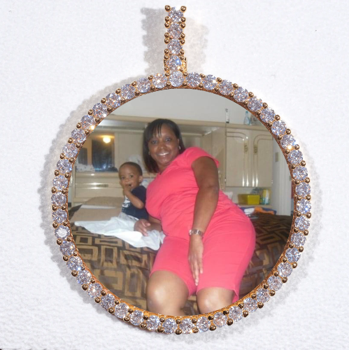 LARGE 3D CIRCLE CUSTOM PICTURE PENDANT