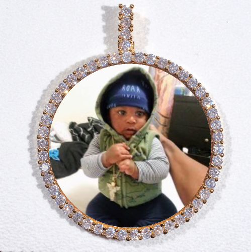 LARGE 3D CIRCLE CUSTOM PICTURE PENDANT