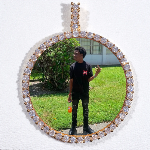 LARGE 3D CIRCLE CUSTOM PICTURE PENDANT