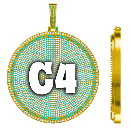 CUSTOM LETTER NECKLACE 3D BIG DISC