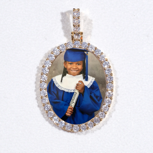 3D Oval Custom Picture Pendant