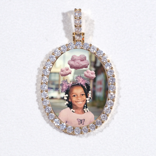 3D Oval Custom Picture Pendant