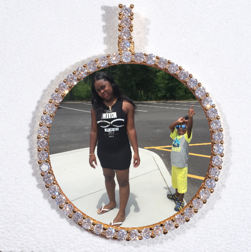 LARGE 3D CIRCLE CUSTOM PICTURE PENDANT