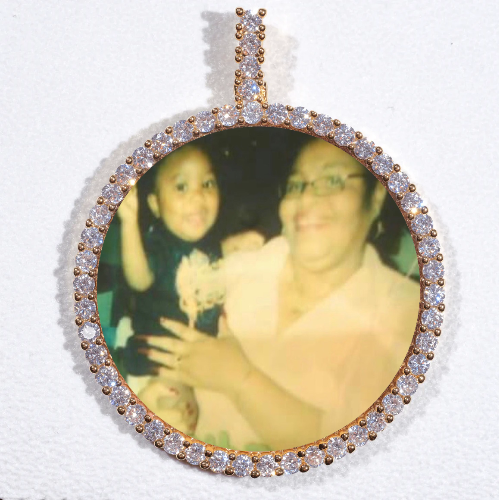 LARGE 3D CIRCLE CUSTOM PICTURE PENDANT