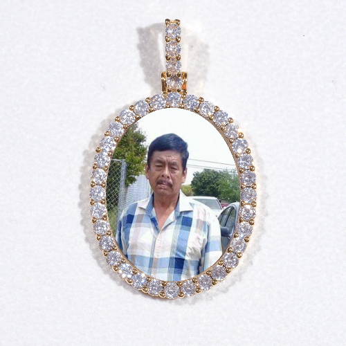 3D Oval Custom Picture Pendant
