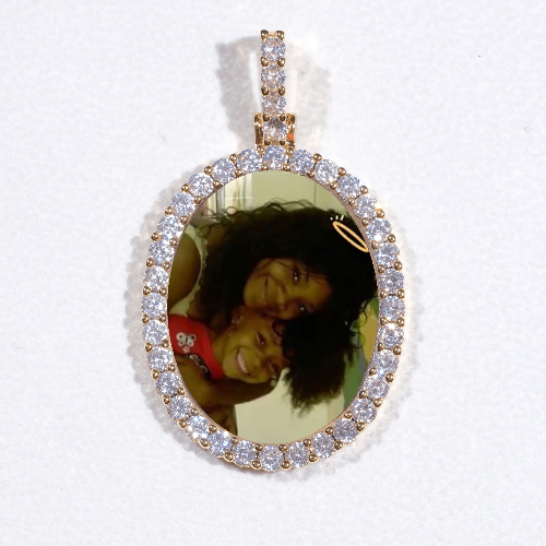 3D Oval Custom Picture Pendant