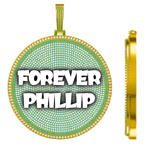 CUSTOM LETTER NECKLACE 3D BIG DISC