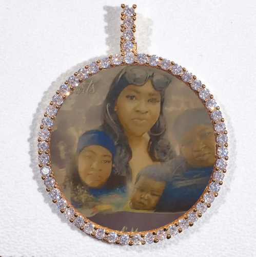 LARGE 3D CIRCLE CUSTOM PICTURE PENDANT