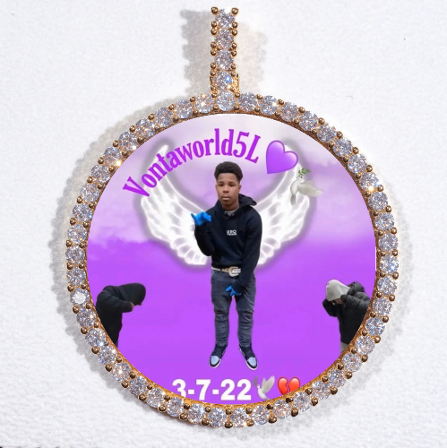 LARGE 3D CIRCLE CUSTOM PICTURE PENDANT