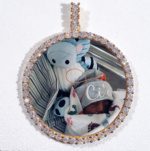 LARGE 3D CIRCLE CUSTOM PICTURE PENDANT