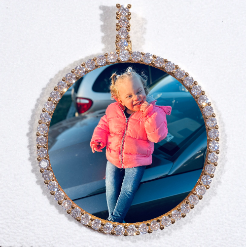 LARGE 3D CIRCLE CUSTOM PICTURE PENDANT