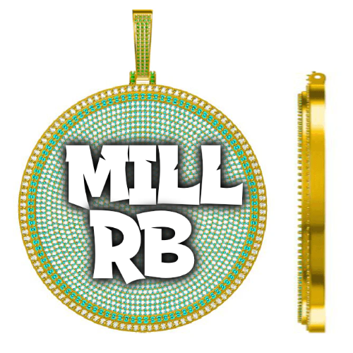 CUSTOM LETTER NECKLACE 3D BIG DISC