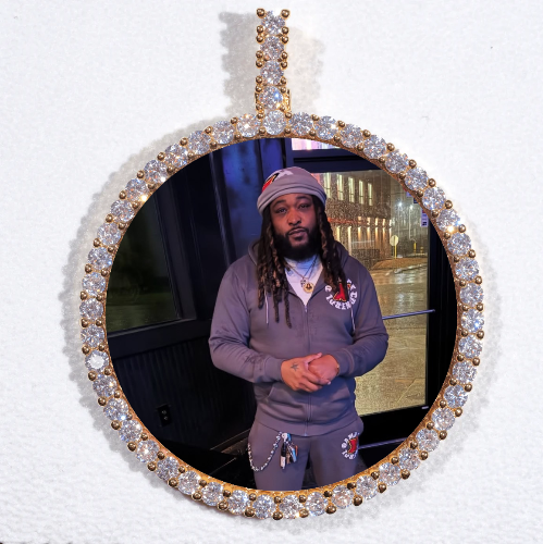 LARGE 3D CIRCLE CUSTOM PICTURE PENDANT