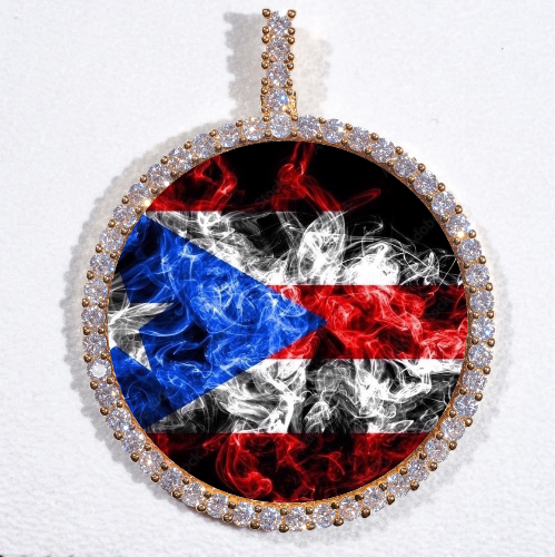 LARGE 3D CIRCLE CUSTOM PICTURE PENDANT