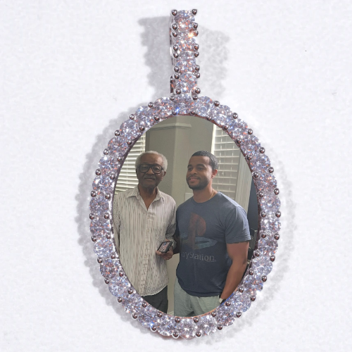 Large 3D Oval Custom Picture Pendant