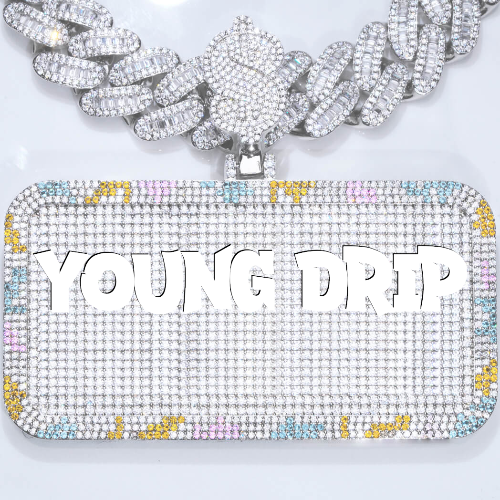 CUSTOM LETTER NECKLACE 3D COLORFUL SQUARE