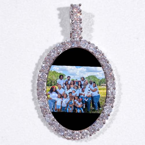 Large 3D Oval Custom Picture Pendant