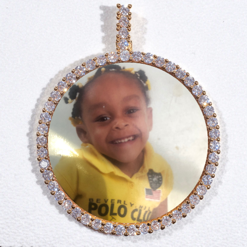 LARGE 3D CIRCLE CUSTOM PICTURE PENDANT
