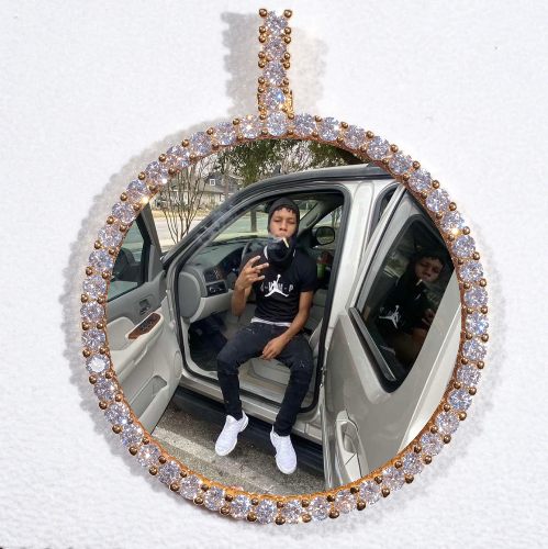 LARGE 3D CIRCLE CUSTOM PICTURE PENDANT