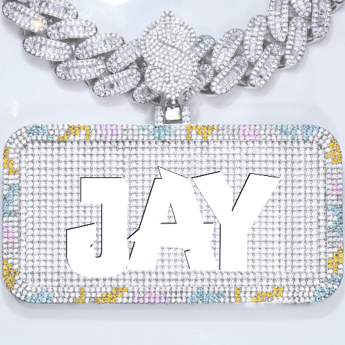 CUSTOM LETTER NECKLACE 3D COLORFUL SQUARE