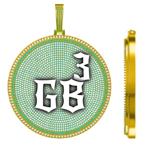 CUSTOM LETTER NECKLACE 3D BIG DISC