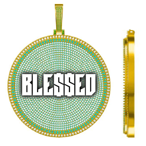 CUSTOM LETTER NECKLACE 3D BIG DISC